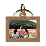 Gold Sparkle Acrylic Photo Keychain, Horizontal
