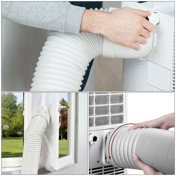 Topbathy 1Pc Portable Mobile Air Conditioner Exhaust Vent Hose White Retractable and Wear Resistant
