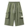 thumbnail image 2 of BSDJILFG 50% ,Mens Shorts Big and Tall Elastic Waist Relaxed Fit Comfortable Drawstring Cargo Shorts with Pockets, 2 of 5