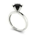 thumbnail image 2 of Clara Pucci 14K White Gold 1.5ct Onyx Solitaire Ring for Women, 2 of 8
