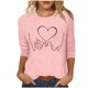 thumbnail image 1 of Tops de Cuello Redondo para las Mujeres Moda Impresa 3/4 Mangas Blusa Casual Top, Estante de Imitación, 1 of 5