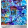 thumbnail image 1 of Soimoi Crepe Silk Fabric Brush Stroke & Sketch Monuments Architectural Print Sewing Fabric Yard 42 Inch Wide, 1 of 3
