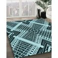thumbnail image 2 of Ahgly Company Indoor Square Patterned Blue Lagoon Blue Area Rugs, 3' Square, 2 of 6