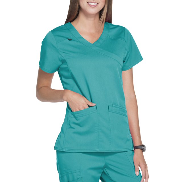 Scrubstar Women's Premium Collection Stretch Mock Wrap Scrub Top