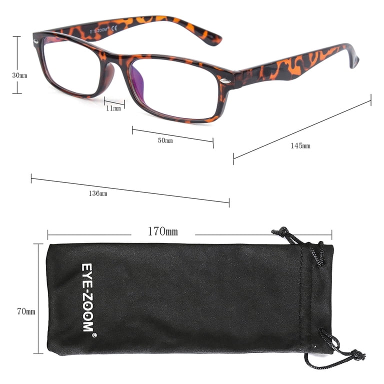 EYE ZOOM 3 Pack Retro Rectangular Plastic Frame Blue Light  display picture 1