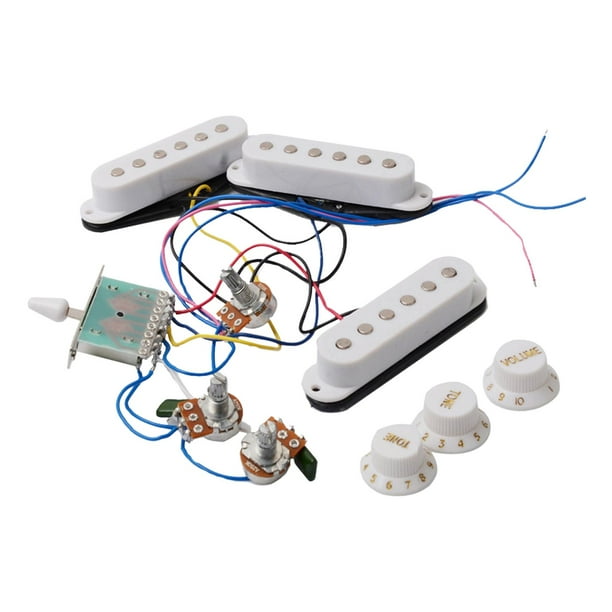 Juego de Pastillas de guitarra precableadas Yuyangstore Pickup Blanco Pastillas pasivas