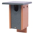 thumbnail image 2 of Amish-Made Post-Mount Bluebird House, Eco-Friendly Poly Lumber Turf Green/Cedar, 2 of 3