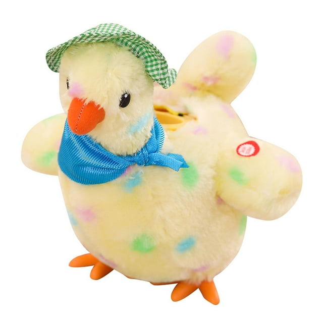 Peluche Gallina Ponedora Juguete Eléctrico Bailando Cantando Juguetes Divertidos oso de fresa Electrónica