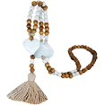 thumbnail image 1 of Collar de cuentas de madera para mujer, collar con colgante de borla, collar bohemio, joyería bohemia (c, talla única), 1 of 2