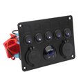 thumbnail image 3 of Aramox LED Switch Panel For Marine,Rv Boat Yacht Combination Panel 5-Position Switch Panel Green Boat Yacht Spare Parts, 3 of 8