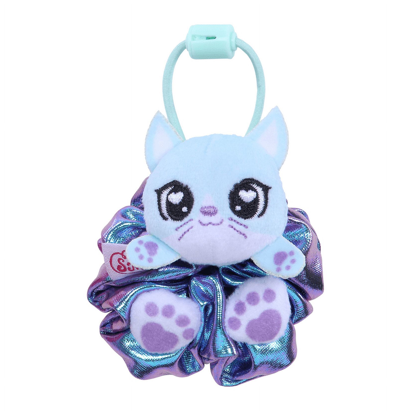 ScrunchMiez 4 Pack Excl. Scrunchies Transforms From Hair Scrunchie to Plush Friend & Backpack clip!