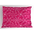 thumbnail image 1 of Hot Pink Pillow Sham Floral Arrangement Pattern on Hot Pink Background Spring Flourish Bloom, Decorative Standard Size Printed Pillowcase, 26 X 20 Inches, Hot Pink White Purple, by Ambesonne, 1 of 2