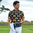 thumbnail image 6 of Balery Retro Video Game Printed Men’s Short Sleeve Polo Shirt, Midweight Men's Shirt,Golf Polo shirts -, 6 of 9