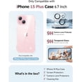 thumbnail image 2 of for iPhone 15 Plus Case, [5 in 1] with 2Pcs Screen Protectors + 2Pcs Camera Lens Protectors, [Not Yellowing] Clear Glitter Phone Case, Protective Shockproof Women Girls Cover - Sparkle Clear, 2 of 12