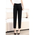 thumbnail image 2 of Primavera/verano Nuevos Pantalones de Mujer Ajustados Negros Ligeros Pantalones de Mujer con Elástico para Efecto Adelgazante Pantalones de Trabajo Pantalones Harem, 2 of 7