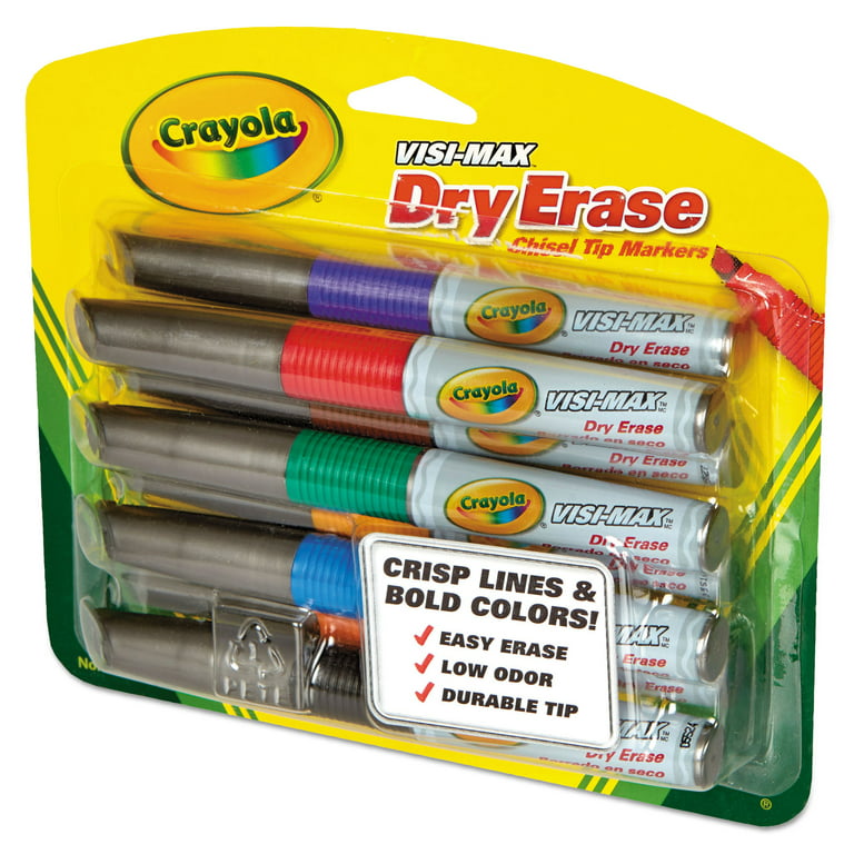 CRAYOLA DRY ERASE Markers Bullet Tip VisiMax Maximize Visibility