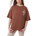 thumbnail image 2 of Ambar Women's La Logo Relaxed Fit T-Shirt, Brown,S - US, 2 of 4