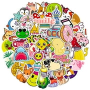 PIPETPET 50 PCS Cute Animal Stickers Pack, Waterproof Cute Cool Teens Funny Theme Stickers