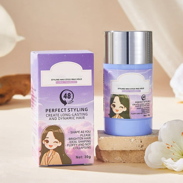 Cera en barra para el cabello: fijación duradera de 48 horas y no grasa, ideal para cabellos sueltos, cabello de bebé y tinte para el cabello.