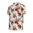 thumbnail image 3 of Daiia Rose Flowers Pattern Men’s Polo Shirts,Solid Deck Shirt,Classic Fit, Breathable Cotton Polo for Casual and Sport Wear-Medium, 3 of 9
