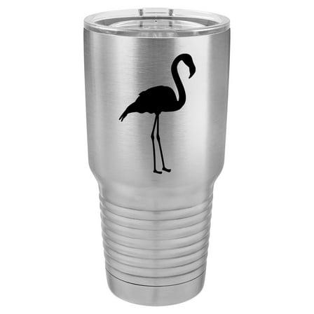 Tumbler Stainless Steel Vacuum Insulated Travel Mug Flamingo (Stainless Steel, 30 oz)