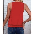 thumbnail image 6 of Womens Tank Casual V Neck Summer Spring Beach Vacation Tank Loose Fit Cute Fashion Sleeveless Tops Coral Color XXL, 6 of 7