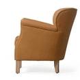 thumbnail image 3 of RST Brands Rorit Leather Modern Panel Arm Chair - Hand Tipped Brown, 3 of 9