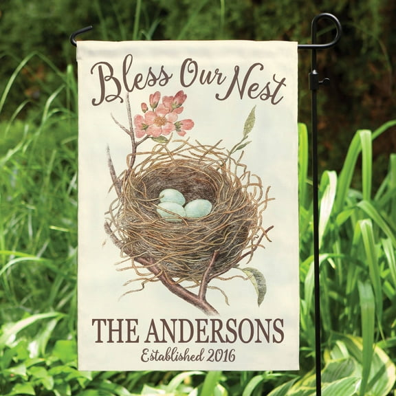 Personalized Bless Our Nest Yard Flag