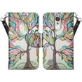 thumbnail image 2 of LG Aristo Case, LG K8 2017 Wallet Case, Pu Leather Wrist Strap Magnetic Fold[Kickstand] Wallet Case with ID & Credit Card Slots for LG Aristo/K8 2017 - Vibrant Tree, 2 of 4