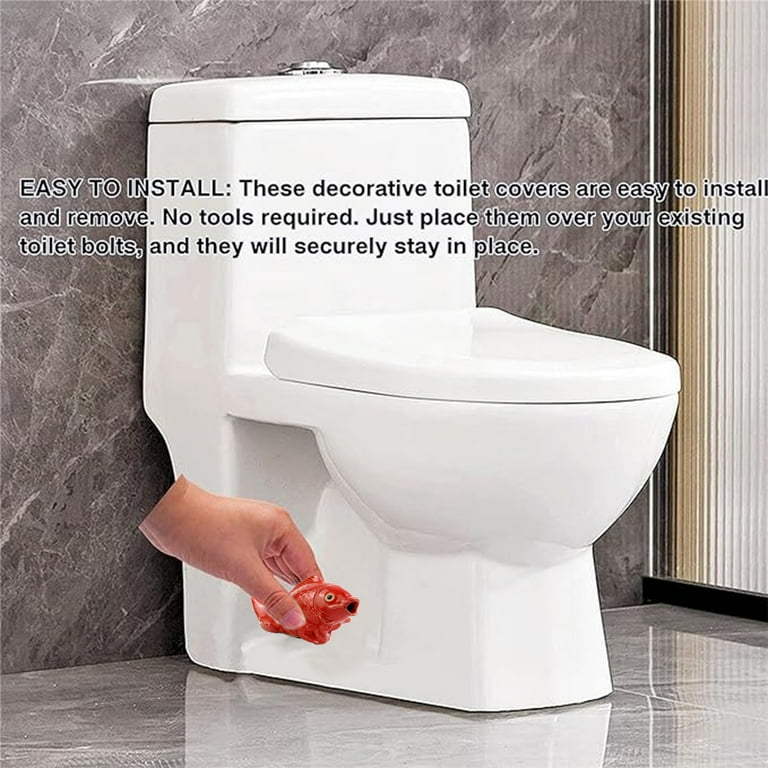 4-Pack Toilet Bolt Cover Caps - ABS Plastic Bathroom Decor, Hides Unsightly Bolts (White)