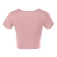 thumbnail image 5 of Dress Shirts for Women Short Sleeve Crew Neck Womens Summer Cute Crop Tops Casual Basic Crewneck Slim Fit T Shirts for Women Pink, 5 of 5