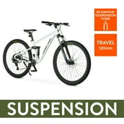 Ozark Trail 29 FS.2 Slalom Full Suspension Mountain Bike, 29 Wheels, Medium Frame, Fits Riders 56 - 59, Off-White, Adult