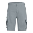 thumbnail image 4 of pstuiky Pantalones cortos deportivos para hombre, Pantalones cortos casuales de moda para hombre, con múltiples bolsillos, botón, cremallera y cintura elástica. Pantalones cortos de baloncesto, 4 of 7