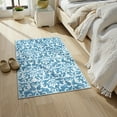 thumbnail image 4 of Lahome Decor 2'x3' Washable Rug for Bedroom, Vintage Area Rug for Dorm Room, Indoor Soft Distressed Floral Throw Rugs Non-Slip Backing for Entryway Farmhouse Kitchen Kids Playroom,Light Blue, 4 of 9