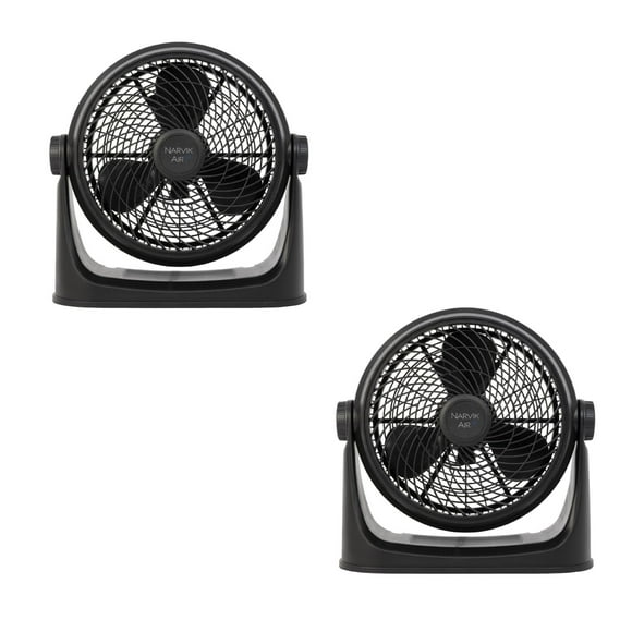 Narvik, Set de 2 Ventiladores 2 en 1, Piso y Pared, de 12 pulgadas, Silencioso con Aspas Plásticas