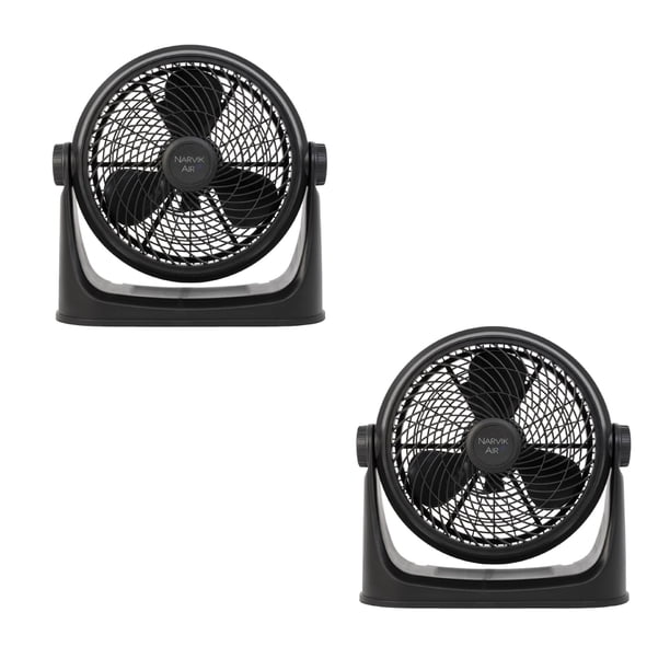Narvik, Set de 2 Ventiladores 2 en 1, Piso y Pared, de 12 pulgadas, Silencioso con Aspas Plásticas