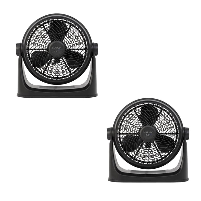 Narvik, Set de 2 Ventiladores 2 en 1, Piso y Pared, de 12 pulgadas, Silencioso con Aspas Plásticas