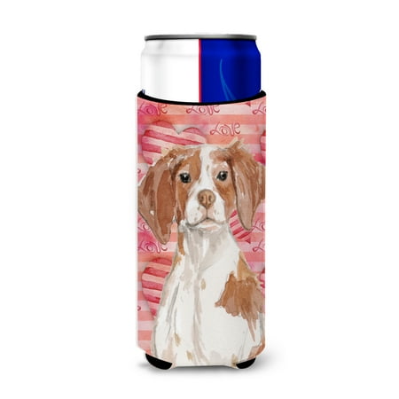 

Carolines Treasures BB9469MUK Brittany Spaniel Love Michelob Ultra Hugger for slim cans Slim Can multicolor