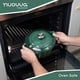 thumbnail image 3 of Olla holandesa de hierro fundido con tapa – Cacerola esmaltada antiadherente apta para horno – Batería de cocina resistente para horno holandés – Verde oscuro, 5 cuartos de galón, 24 cm – de Nuovva, 3 of 5