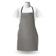thumbnail image 3 of Lattice Apron, Pastel Silhouettes of Flower Petals Abstract Style on Dark Backdrop, Unisex Kitchen Bib with Adjustable Neck for Cooking Gardening, Adult Size, Charcoal Grey and Ivory, by Ambesonne, 3 of 4