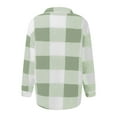 thumbnail image 4 of Light Weight Jacket Womens Wool Lamb Plaid Shirts Long Sleeve Flannel Lapel Button Down Cardigan Boyfriend Shacket Trendy Jacket, 4 of 5
