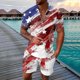 thumbnail image 2 of Playeras De Hombre Camisa A Cuadros Para Hombre, Camisa Con Solapa Y Botones, Estampados Gráficos Degradados, Camiseta De Manga Corta Con Estampado Urbano Para Exteriores, 2 of 4