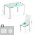 thumbnail image 6 of Aiho Dining Table Set for 4, Modern Glass Kitchen Table with 4 Cushioned Chairs , For Dining Room, Kitchen, Living Room - White, 6 of 11