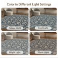 thumbnail image 7 of ODIKA 2'x3' Gray Beige Charcoal Stone Design Washable Throw Rug Intricate Geometric Motif with Floral Accents Non-Slip, Low Profile, Flatwoven, Easy Care for Hallway, Study Room, 7 of 7