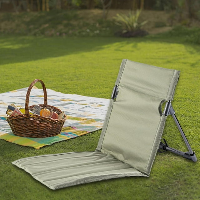 Silla de playa plegable perfecl con respaldo y bolsa de almacenamiento asiento de tela Oxford verde