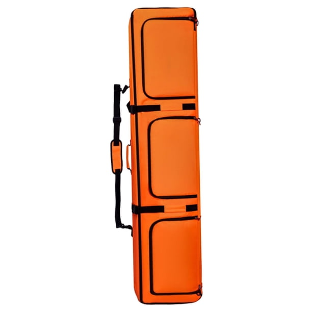 Bolsa de almacenamiento de esquís, resistente al polvo, con ruedas, espaciosa y con múltiples compartimentos Naranja