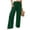 Dark Green, variant on Womens Baggy Wide Leg Palazzo Pants Summer Casual Boho Smocked High Waist Lounge Trousers Beach Travel Vacation Pants L