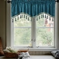 thumbnail image 4 of Honeeladyy Soft Tassles Valance Curtains, Solid Color Elegant Valances for Kitchen Bedroom Living Room, 1 Piece Blue Rod Pocket Short Window Valance, 59.06x15.75 in, 4 of 6