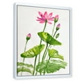 thumbnail image 3 of Designart 'Pink Vintage Lotuses In The Pond VII' Traditional Framed Canvas Wall Art Print, 3 of 5