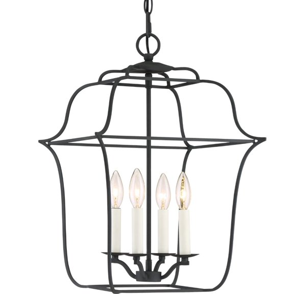 Quoizel GLY5204BA Gallery 14" 4-Light Foyer Chandelier in Royal Ebony